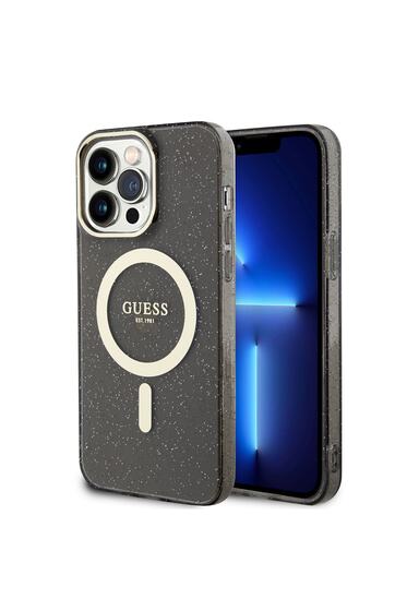 iPhone 14 Pro Uyumlu Kılıf GUESS Magsafe Şarj Özellikli Glitter Kapak