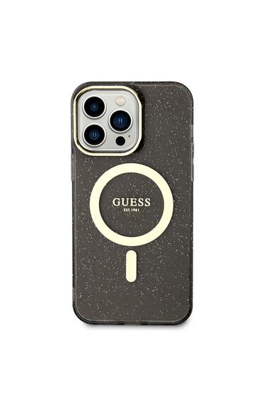 iPhone 14 Pro Uyumlu Kılıf GUESS Magsafe Şarj Özellikli Glitter Kapak