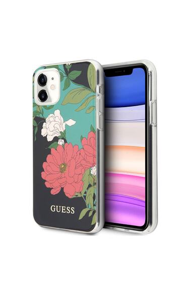 iPhone 11 Uyumlu Kılıf GUESS Çiçek Desenli Tasarım Kapak