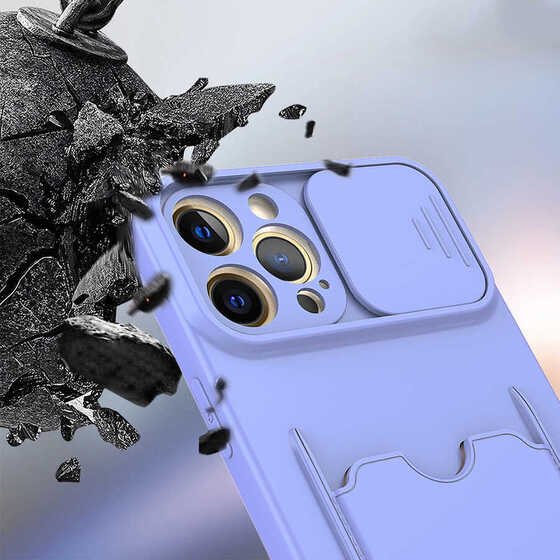 Apple iPhone 12 Pro Kılıf Deri Görünümlü Kartlıklı Kamera Korumalı