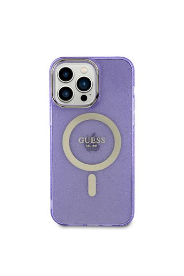 iPhone 13 Pro Max Uyumlu Kılıf GUESS Magsafe Şarj Özellikli Glitter Kapak