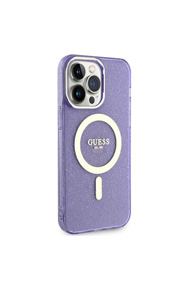 iPhone 13 Pro Max Uyumlu Kılıf GUESS Magsafe Şarj Özellikli Glitter Kapak