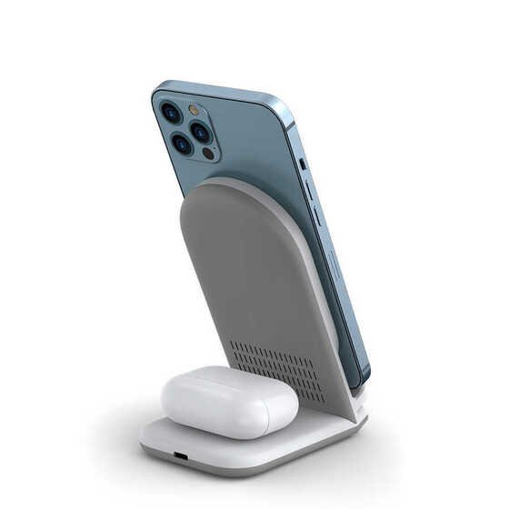 Wiwu Power Air 2 in 1 Kablosuz Şarj Standı iPhone & Airpods Wireless Şarj İstasyonu