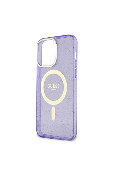 iPhone 14 Pro Max Uyumlu Kılıf GUESS Magsafe Şarj Özellikli Glitter Kapak