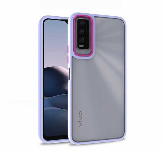 Vivo Y20S Kılıf Kamera Korumalı Mat Renkli Silikon