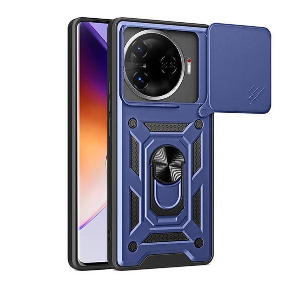 Tecno Camon 30 Pro 5G Kılıf Magnetik Standlı Kamera Korumalı Zore Sürgülü Vega Kapak