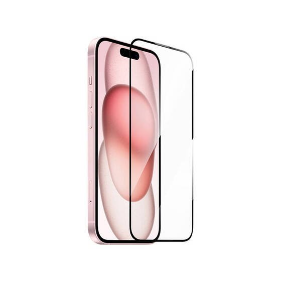 Apple iPhone 15 Wiwu GT-014 Polimer Oleofobik Kaplama Şeffaf Pürüzsüz Temperli Cam Ekran Koruyucu 25'li Paket