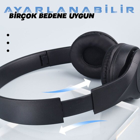 ST95 Güçlü Ses Özelliği Ayarlanabilir ve Katlanabilir Kulak Üstü Bluetooth Kulaklık