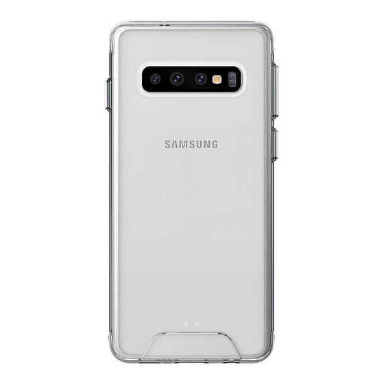 Galaxy S10E Kenarları Silikon Yüzeyi Sert Tamamen Şeffaf Kılıf