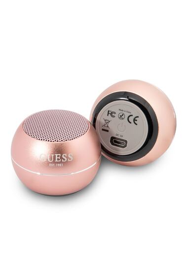 Mini Bluetooth Speaker GUESS Alüminyum Alaşım Gövde Tasarımlı Hoparlör Portable Pembe