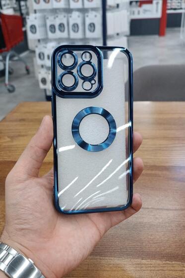 iPhone 15 Pro Kılıf Köşeleri Renkli Şeffaf Kamera Korumalı Silikon Luxury Kapak