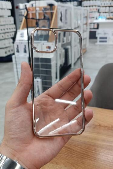 iPhone 15 Kılıf Kamera ve Lens Korumalı Şeffaf Renkli Çerçeveli Sert PC Lüx Kapak