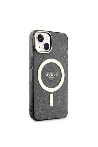 iPhone 14 Plus Uyumlu Kılıf GUESS Magsafe Şarj Özellikli Glitter Kapak