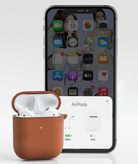 Apple Airpods Kılıf Wiwu Calfskin Kılıf