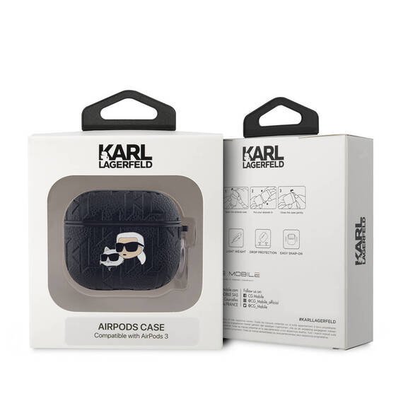 Apple Airpods 3. Nesil Kılıf Karl Lagerfeld Orjinal Lisanslı Monogram Silikon Kapak