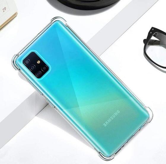 Samsung Galaxy A51 Köşeleri Airbagli Anti Şok Şeffaf Kılıf