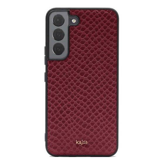 Galaxy S22 Plus Kılıf Kajsa Pearl Pattern Hakiki Deri Kapak