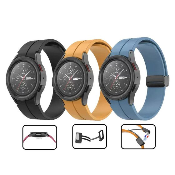 Galaxy Watch 5 44mm Manyetik Klipsli Silikon Lüx Kordon