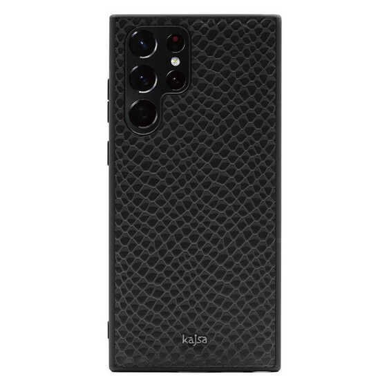 Galaxy S22 Ultra Kılıf Kajsa Pearl Pattern Hakiki Deri Kapak