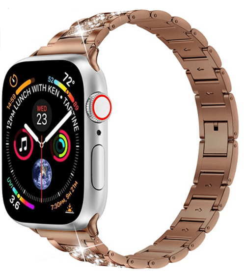 Apple Watch 44mm Wiwu Three Beads Set Auger Metal Saat Kordon Kayış Bileklik