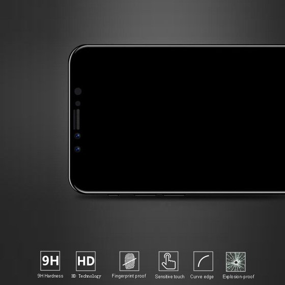 iPhone X Cam Kenarları Ekranı Tam Kaplayan Kırılmaya Dayanıklı Cam Ekran Koruyucu