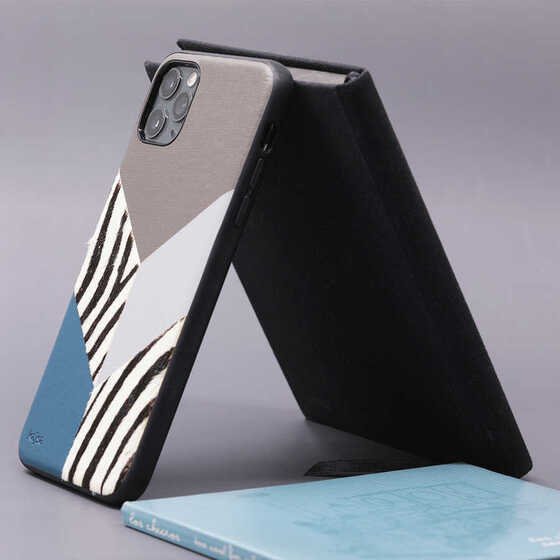 Apple iPhone 12 Kılıf Kajsa Glamorous Serisi Zebra Combo Kapak