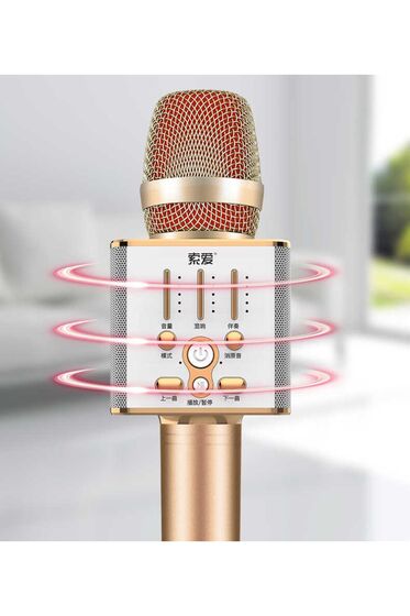 Mc1 Karaoke Mikrofon & Bluetooth Hoparlör - Ses Kaydı - Tiz / Bass / Ses / Yankı Ayarları