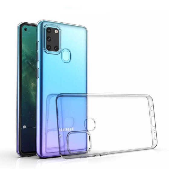 Galaxy A21S İnce Esnek Sararmaz Şeffaf Süper Silikon Kılıf