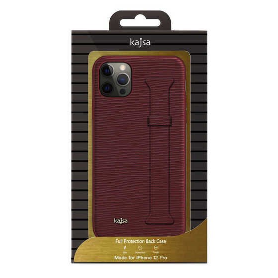 Apple iPhone 12 Pro Max Kılıf Kajsa Wave Pattern Handstrap Kapak