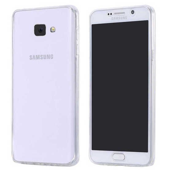 Galaxy J7 Prime Kılıf 360 Tam Koruma Şeffaf Silikon