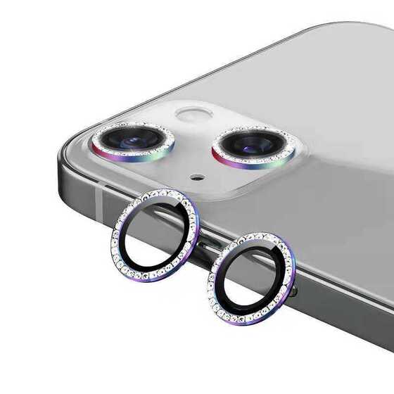 iPhone 13 Mini Kamera Lens Koruyucu Taşlı Tasarım