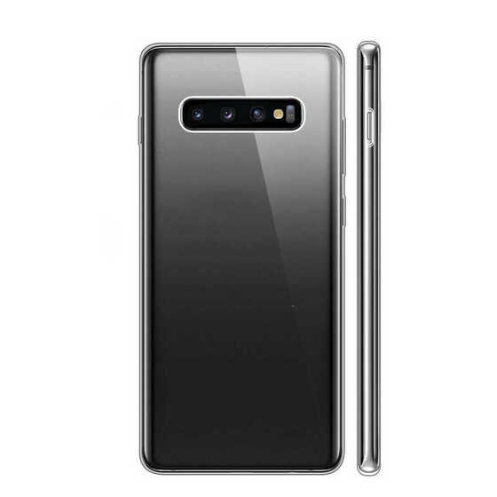 Galaxy S10 Kılıf 360 Tam Koruma Şeffaf Silikon