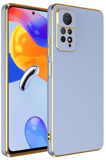 Xiaomi Redmi Note 12 Pro 4G Kılıf Kamera Korumalı Altın Kenar Tasarım Silikon