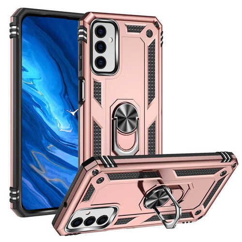 Galaxy M23 Kılıf Yüzüklü Standlı Manyetikli Armor Zırh