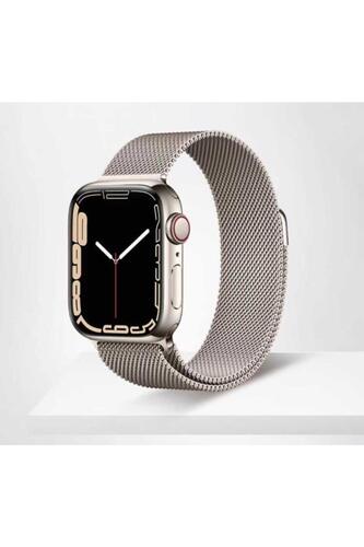 Apple Watch Seri 2/3/4/5/6/7/8/se 38mm-40mm-41mm Uyumlu Hasır Metal Kordon