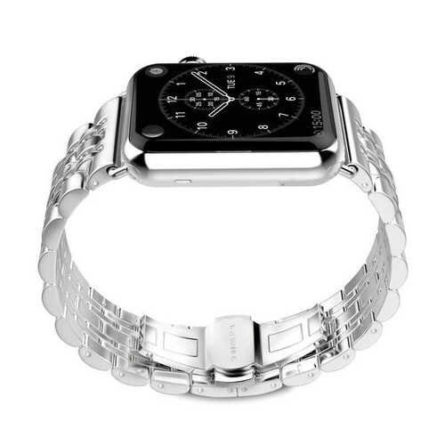 Apple Watch 42mm-44mm İki Renkli Katlamalı Klipsli Metal Kordon