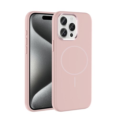 iPhone 15 Pro Max Kılıf MagSafe Şarj Özellikli Metal Kamera Çerçeveli Edi Silikon Kapak