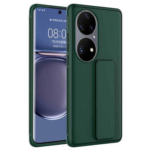 Huawei P50 Pro Kılıf Standlı Mat Yüzey Kamera Çıkıntılı İnce Tasarım Kapak