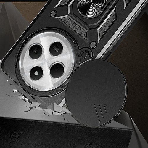 Xiaomi Redmi 14C 4G Kılıf Magnetik Standlı Kamera Korumalı Sürgülü Vega Kapak