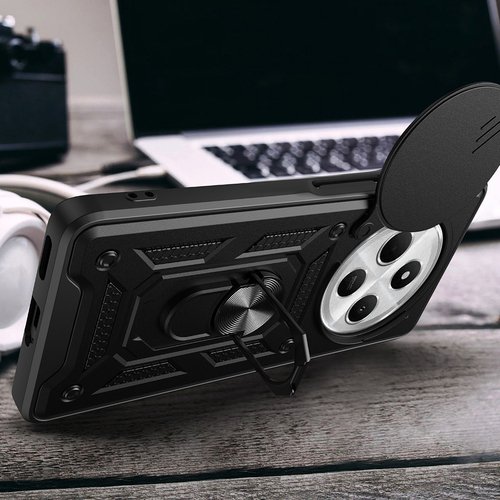 Xiaomi Redmi 14C 4G Kılıf Magnetik Standlı Kamera Korumalı Sürgülü Vega Kapak