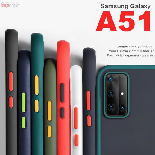 Galaxy A51 Yüksek Kenarlı El İzi Yapmayan Mat Kalite Kılıf