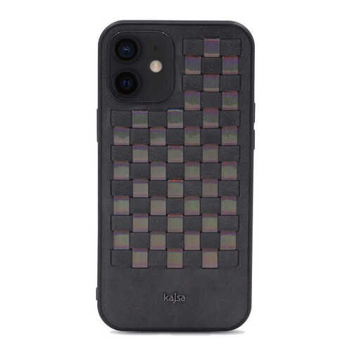 Apple iPhone 12 Kılıf Kajsa Preppie Serisi Spotlight Woven Kapak