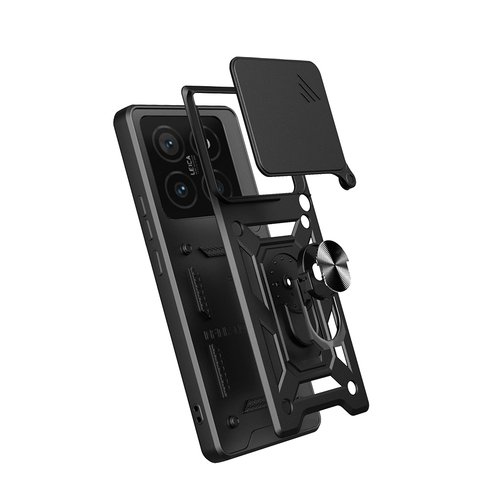 Xiaomi 14T Kılıf Magnetik Standlı Kamera Korumalı Sürgülü Vega Kapak