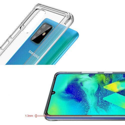 Galaxy Note 10 Lite Kenarları Silikon Yüzeyi Sert Şeffaf Kılıf