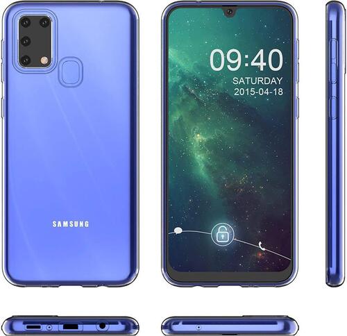 Galaxy M31 Kamera Korumalı İnce Esnek Sararmaz Şeffaf Kılıf