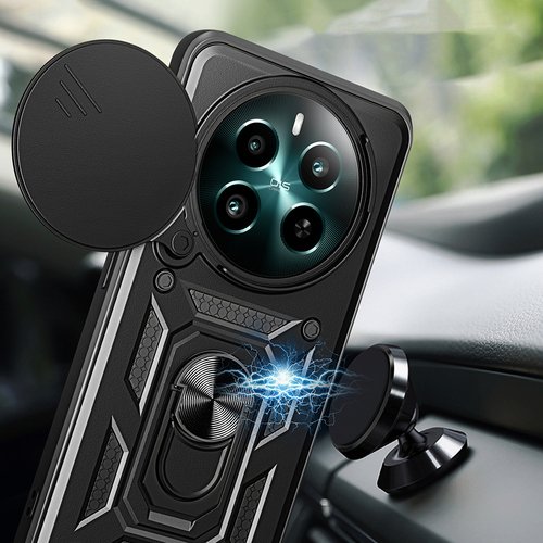 Realme 12 Kılıf Magnetik Standlı Kamera Korumalı Sürgülü Vega Kapak