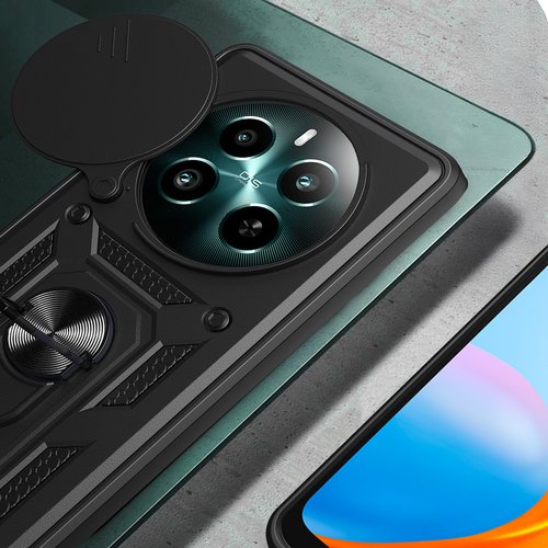 Realme 12 Plus Kılıf Magnetik Standlı Kamera Korumalı Sürgülü Vega Kapak