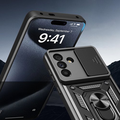 Galaxy A56 Kılıf Magnetik Standlı Kamera Korumalı Sürgülü Vega Kapak