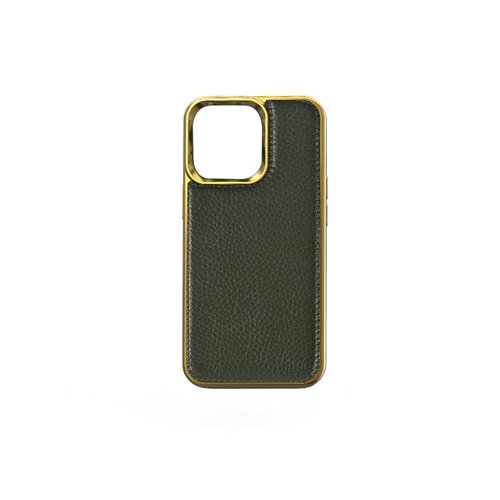 iPhone 13 Mini Uyumlu Kılıf Wiwu Genuine Leather Gold Calfskin Orjinal Deri Kapak