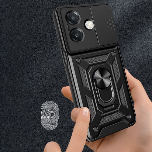 Oppo A3x 4G Kılıf Magnetik Standlı Kamera Korumalı Sürgülü Vega Kapak